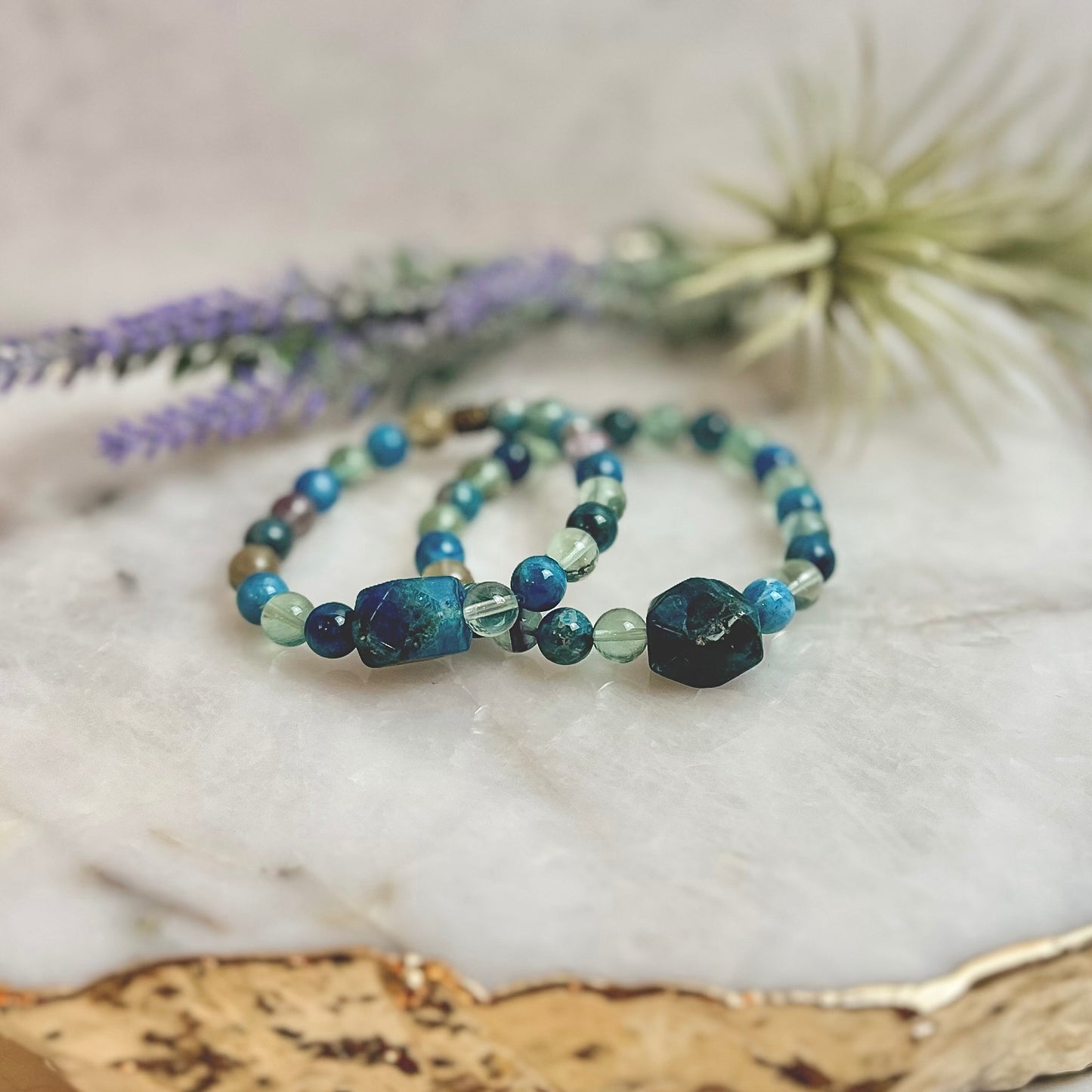 Apatite and Fluorite Bracelets