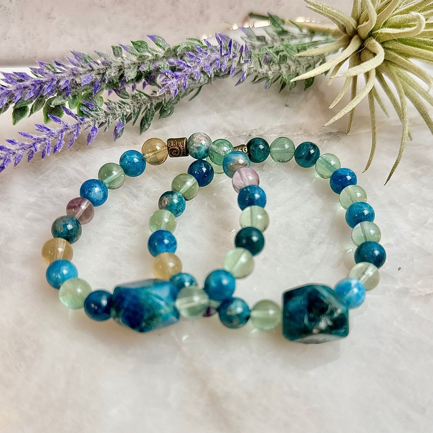 Apatite and Fluorite Bracelets