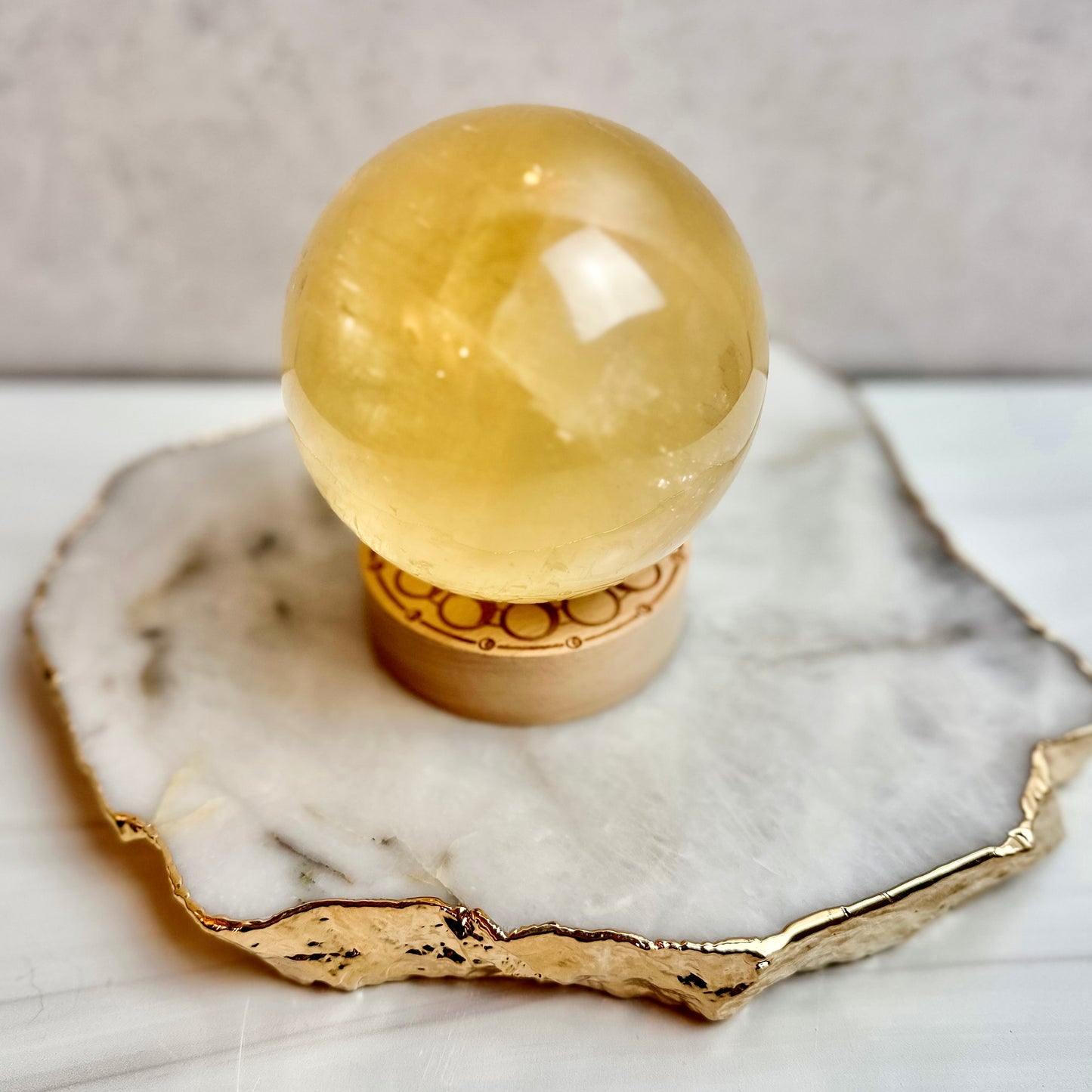 Large Honey Calcite Sphere