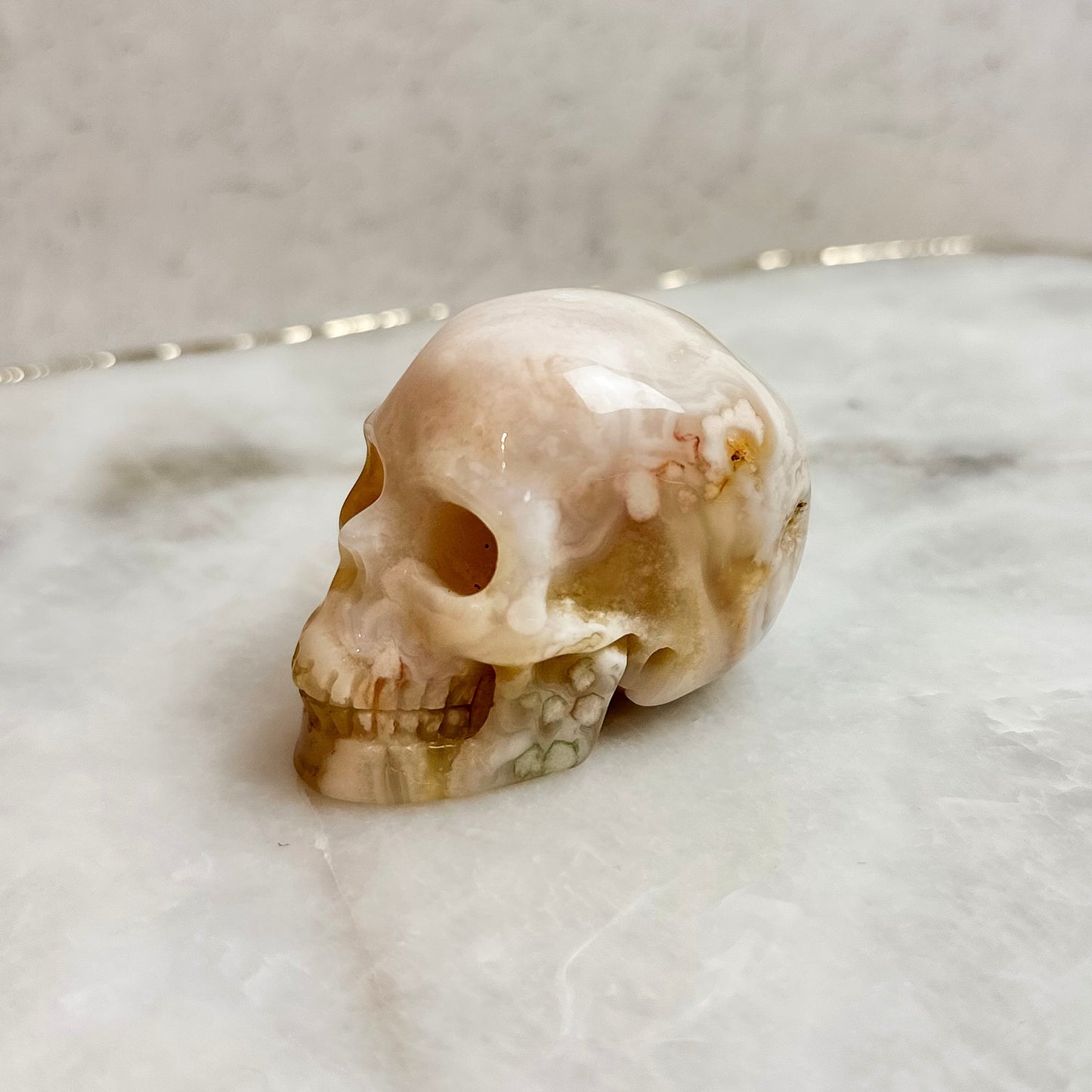 Flower Agate Skull