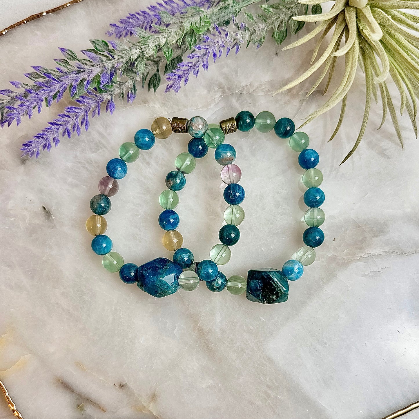 Apatite and Fluorite Bracelets