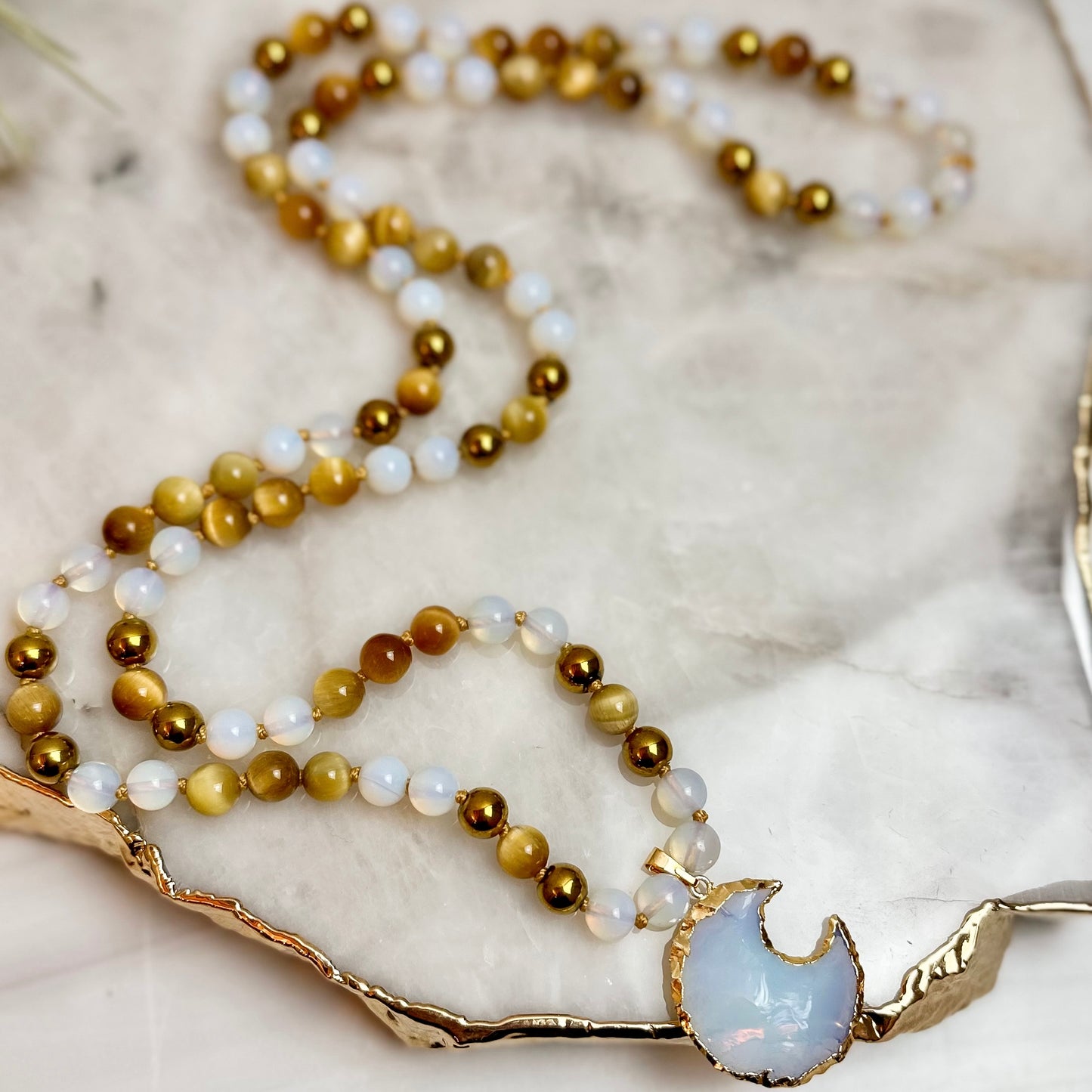 Golden Tiger’s Eye and Opalite Mala