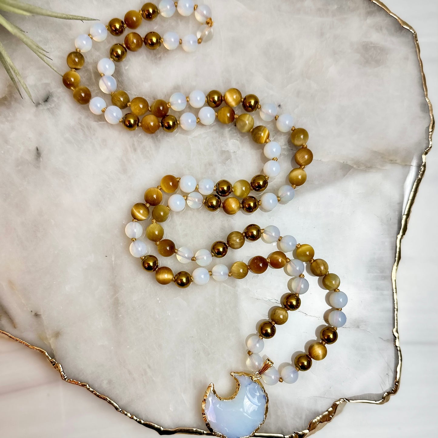 Golden Tiger’s Eye and Opalite Mala