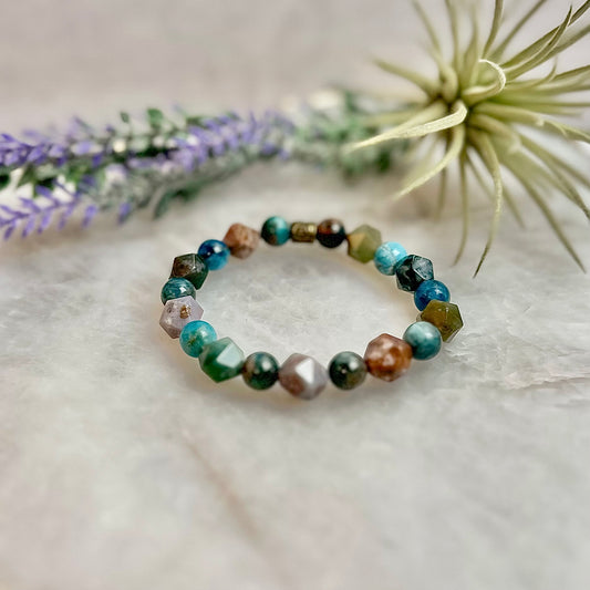 Ocean Jasper and Apatite Bracelet