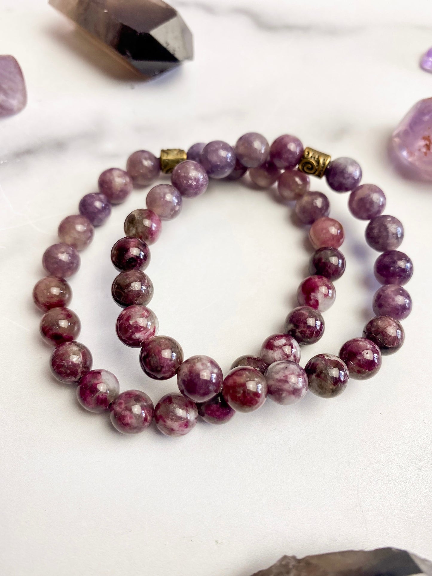 Lepidolite and Eudialyte Bracelet