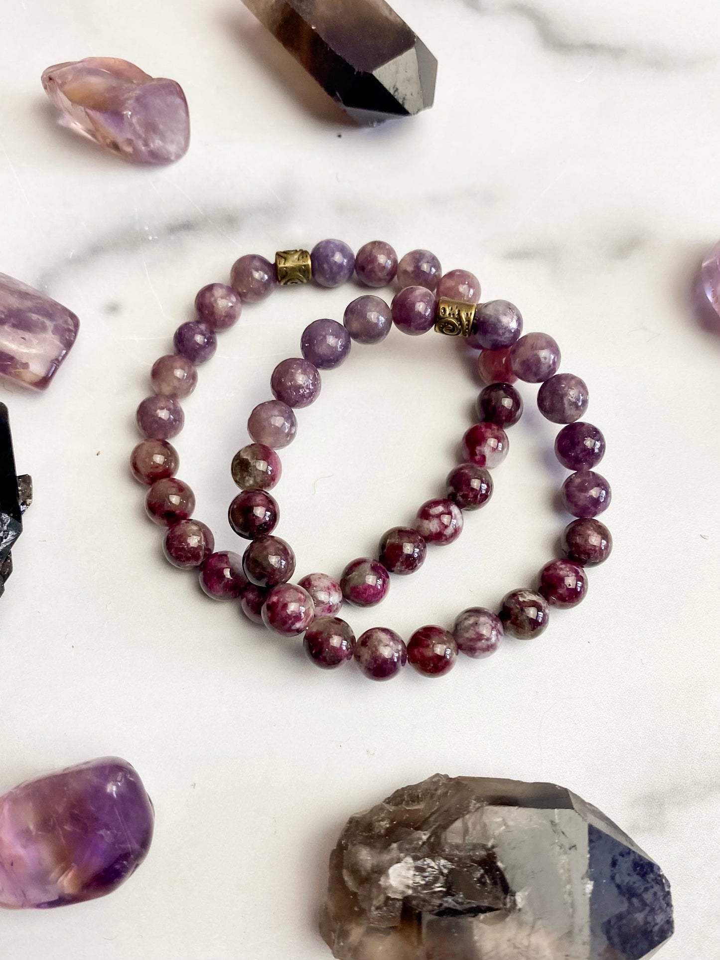 Lepidolite and Eudialyte Bracelet